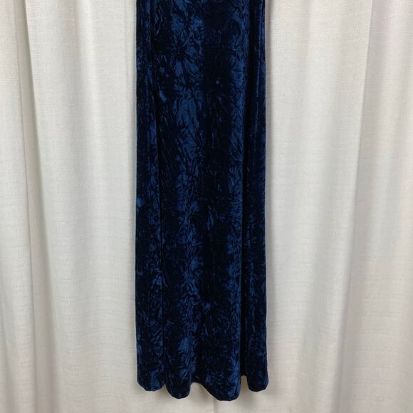 Natural Life Dark Blue Crushed Velvet Sleeveless Maxi Dress Sz.XS - Picture 7 of 14